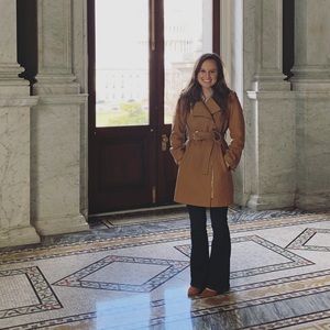 Brown Michael Kors Trench Coat with Gold